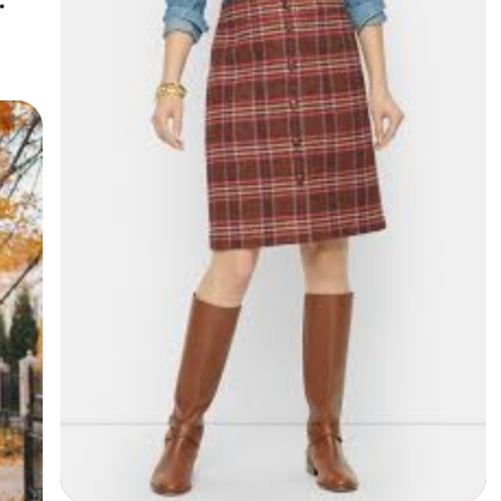 Talbots Button Front Wool Blend Pencil Mini Skirt - image 1